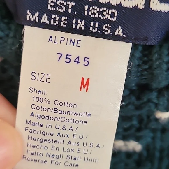 Woolrich Men's Crewneck Knit Sweater Blue Geometric Pattern Winter Size Medium - Picture 4 of 7